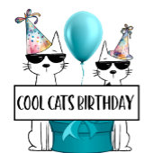 Invitation Chats cools joyeux anniversaire