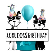 Invitation Chiens cools joyeux anniversaire