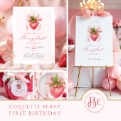 Aardbei Berry First Birthday Bedankjes Labels