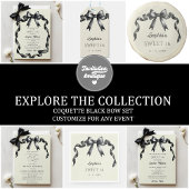 Serviette En Papier Elégant Aquarelle Coquette Black Bow Sweet 16