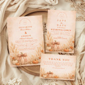 Invitation Coquette Bow Pumpkin Autumn Wedding