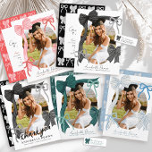 Étiquette Green Stripe Bow Ribbon Return Address