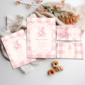 Coquette Gingham French Teddy Bear Baby shower Servet