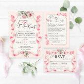 Invitation Coquette Bow rose mariage floral Enregistrer la da