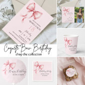 Invitation Elegant Preppy Coquette Bow Birthday Party