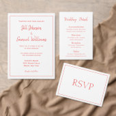 Belle réponse corail et blanc RSVP (Personnalisez la collection de ce créateur indépendant. )