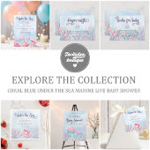 Koraalblauw onder het Zee Marine Life Baby shower Bedankjes Labels