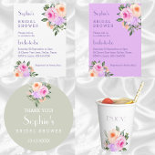 Serviette En Papier Chic Blush Rose Lilac Bright Roses Fête des mariée