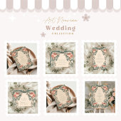 Invitation Mariage de cadre Fleur sauvage corail