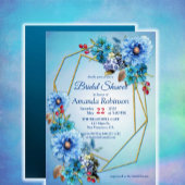 Cornflower Blues in Waterverf Sparen de datum Aankondigingskaart