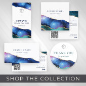 Sticker Rond Galaxy Crystal Geode Business Logo Nom Site Web