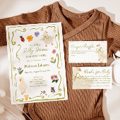 Cottagecore Gans Gingham Dank je wel Bedankkaart