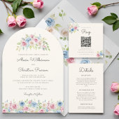 Country chic pastel and cream Wedding RSVP
