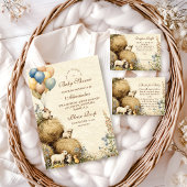 Invitation Pays Hay Bale Baby shower d'animaux de ferme