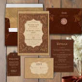 Invitation Pays Cuir à outils Étoile Occidentale Grange Rusti