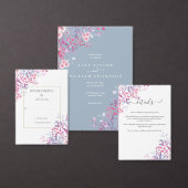 Invitation Tout En Un Country Floral Script Monogramme Mariage photo (Personnalisez la collection de ce créateur indépendant.)