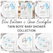 Serviette En Papier Oh Boys Blue Balloon Twin Boys Baby shower