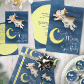 Invitation Fête de bébé vache sautant par-dessus la lune