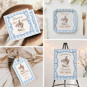 Invitation Premier Rodéo Gingham Bleu Vintage