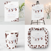 Assiettes En Carton Cowboy Wild West Rodeo Baby shower vert sauge