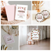 Assiettes En Carton Plaques en papier Baby shower de l'Ouest rose