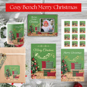 Cozy Bench Merry Christmas Vierkante Sticker