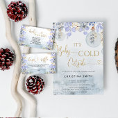 Elegant dusty blue winter foliage Favors Poster