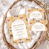 Carte D'accompagnement Cozy Forest Animals Diapper Raffle