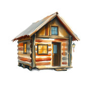 Carte De Placement Cozy Rustic Log Cabin Illustration
