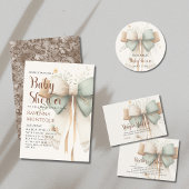 Invitation Préparation de Nature Crème Sauge Patchwork Nœud B