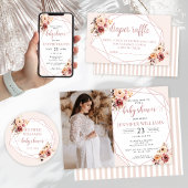 Baby shower à fleurs en terre cuite photo carte de