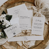 Invitation Mariage merci photo moderne script minimal