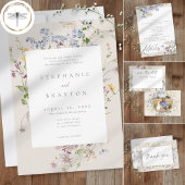 Invitation Cream Wildflower Garden Elegant Wedding
