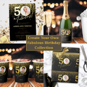  Fabulous Birthday Photo Gold Foil Invitation
