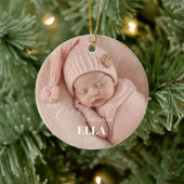 Carte Décorative Two Photos Minimalist Baby First Christmas