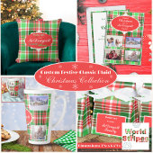 Feestelijke Classic Rood Groen Wit Kerstspel Papieren Bordje