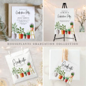Boho Waterverf Potted Houseplants Afstuderen Vellum Uitnodigingen