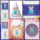 Schattigee en elegante kleine muis aangepaste Verj Notitiekaartje