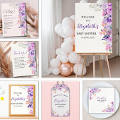 Cute Purple and Pink Spring Flowers Cadeaulabel