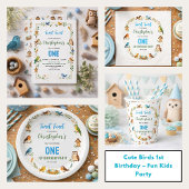 Invitation Cute Birds 1st Birthday Party – Fun Kids