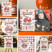 Poster Sound the Alarm! Firefighter Birthday Boy 