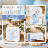 Carte Bleu Pastel Bleu Brown Ours Bébé Pilote Sur Avion