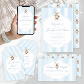 Schattigee Blue Teddy Bear Baby Boy Shower Dank u Bedankdoosjes