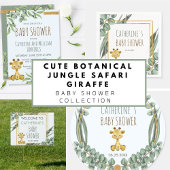 Invitation Sweari Safari Jungle Eucalyptus Giraffe Baby showe