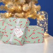 Kerstpatroon met rode en witte snoepriet bedankdoosjes (Personaliseer de collectie van deze zelfstandige maker.)
