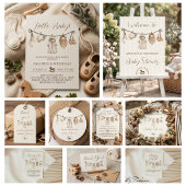 Invitation Linge bébé bonjour bébé douche rayé