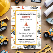 Invitation Aquarelle Yellow Dump chantier de construction de 