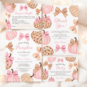 Coquette Roze Bow Pompoen Baby shower Dank u Ronde Sticker