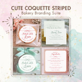 Carte De Visite Code QR pour avis Coquette rayée rose