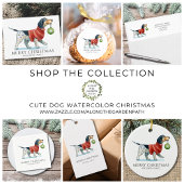 Serviette En Papier Aquarelle de chien moderne Noël